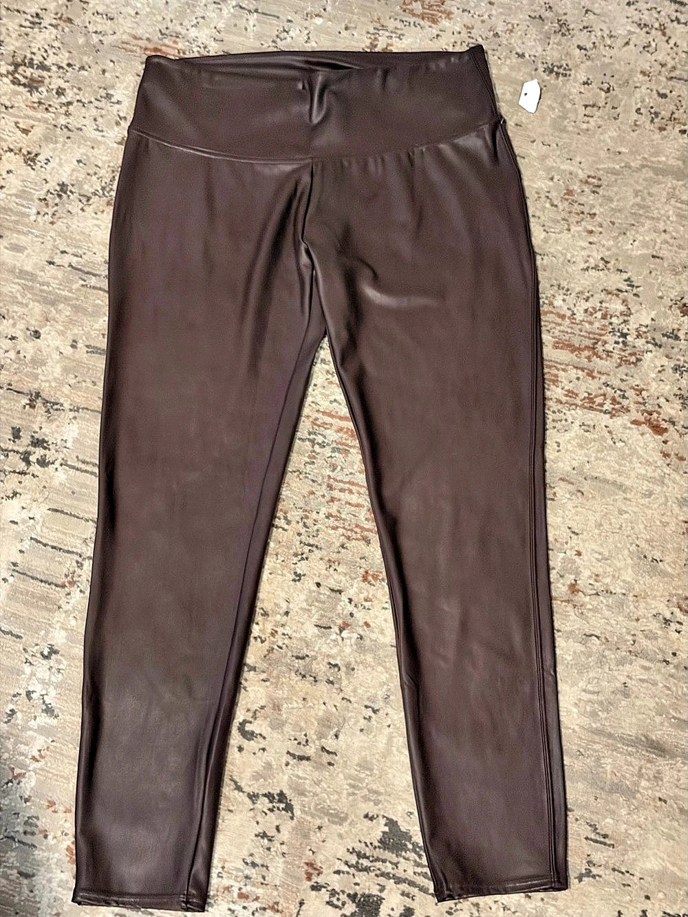 Time and Tru Women's Faux Leather Leggings Brown XL NWT